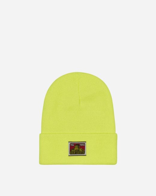 Ben Davis Work Clothes Yellow Logo Beanie Safety for men