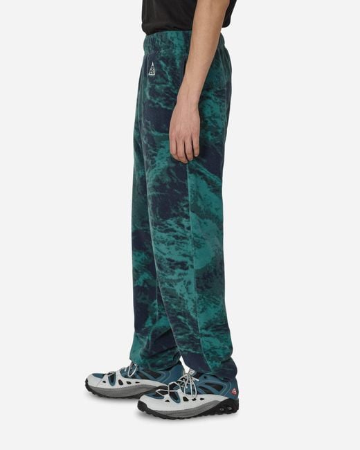Nike Green Acg Wolf Tree All-over Print Trousers Bicoastal / Thunder Blue for men