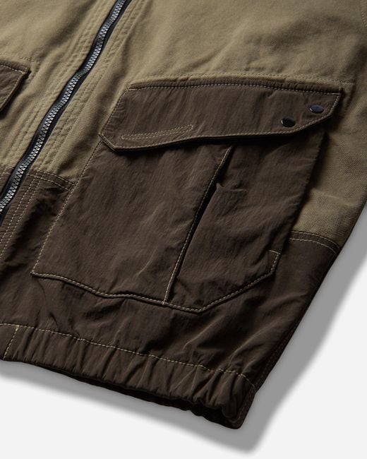 Stone Island Green S Organic Panama Cotton + Nylon Overshirt Military for men