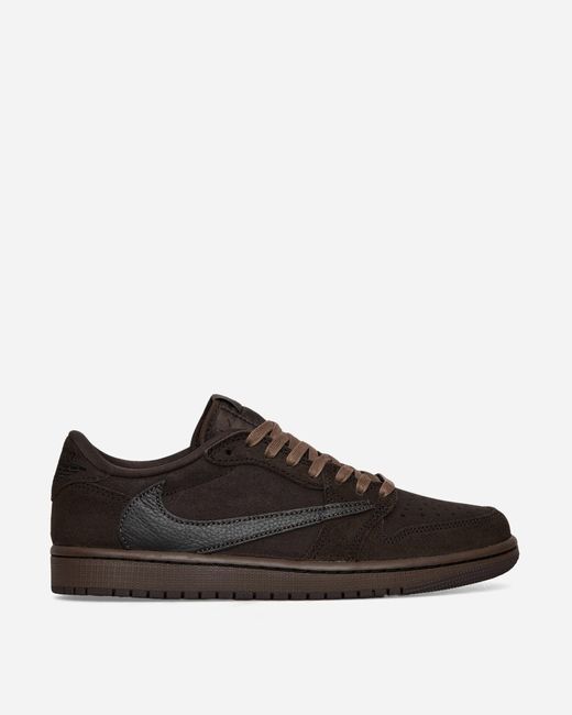 Nike Brown Travis Scott Air Jordan 1 Low Sneakers Velvet Dark Mocha for men
