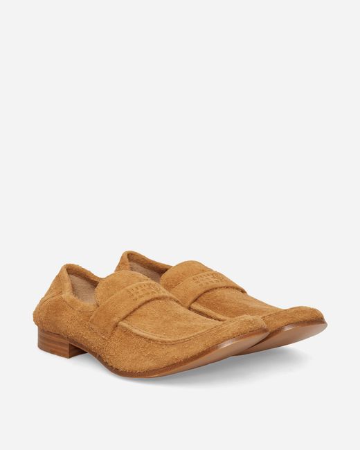 MM6 by Maison Margiela White Men S Swing-toe Leather Loafers Ermine for men