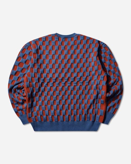 Cav Empt Blue S Rectangular Block Knit Sweater for men