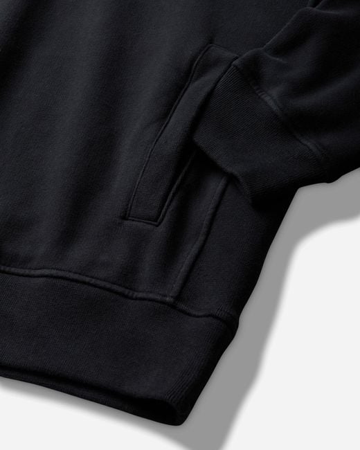 Stone Island Black Organic Cotton Fleece Hoodie for men
