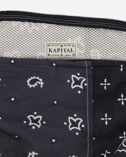 Kapital Black Gauze Bandana Beach Snufkin Bag for men