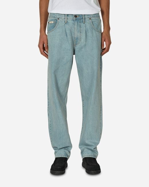 Noah NYC Blue Pleated Jeans Light Wash for men
