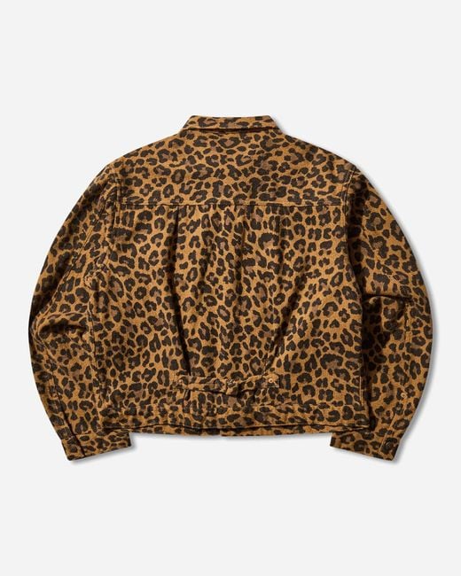 Kapital Brown Men S Twill Aging-wool Leopard 1st Jacket for men
