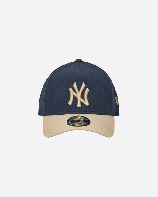 KTZ Blue New York Yankees Moleskin Crown 9Forty A-Frame Adjustable Cap for men