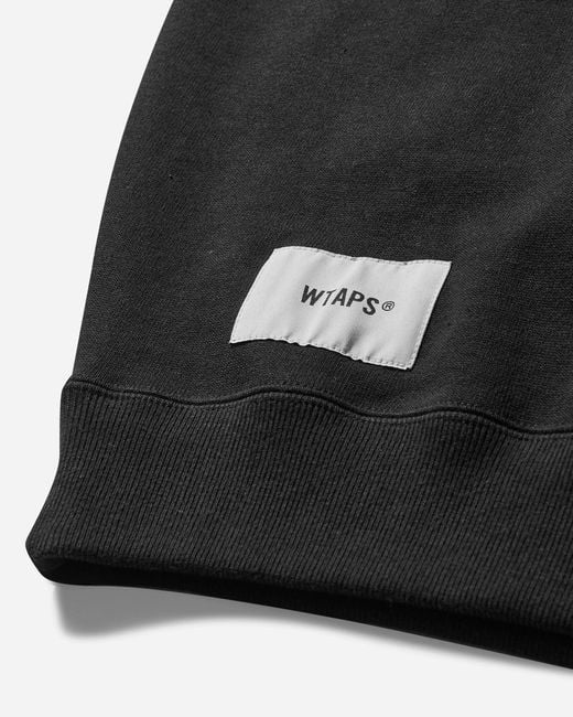 (w)taps Black S Academy Crewneck Sweatshirt for men