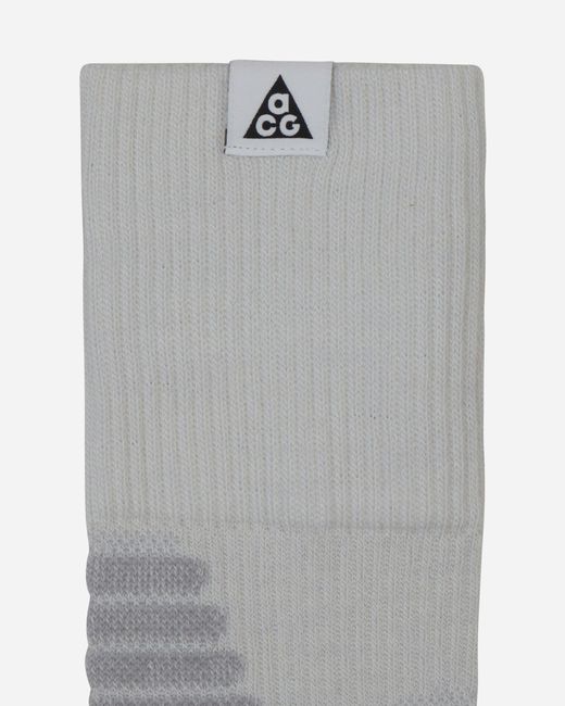 Nike White Acg Outdoor Cushioned Crew Socks / Light Smoke for men