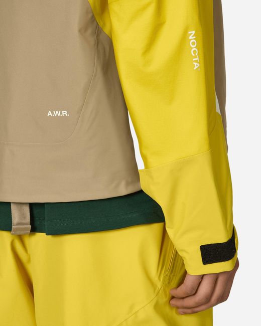 Nike Yellow Nocta X L Art De L Automobile Hooded Tech Jacket Khaki / Vivid Sulfur for men