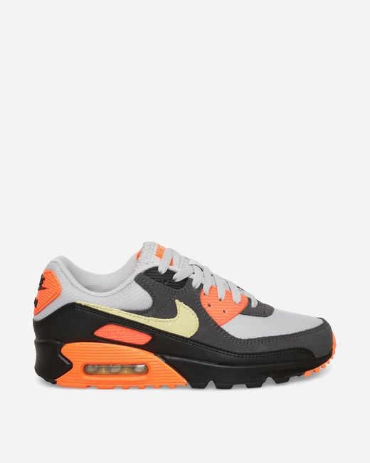 Nike Black Air Max 90 Sneakers Light Smoke Grey / Hyper Crimson for men