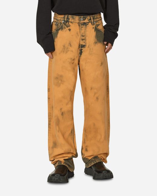 Dries Van Noten Yellow Loose Fit Tie-dye Jeans Light Rust for men