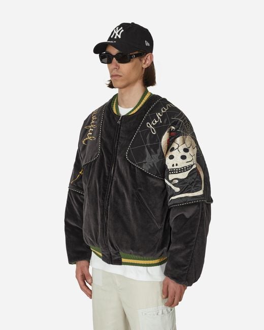 ジャケット・アウター Kapital Sham Rain Skull Snake Bomber JKT KAPITAL - 別珍 シャムボマーJKT(レインスカル&スネイク) - BLUE NEON