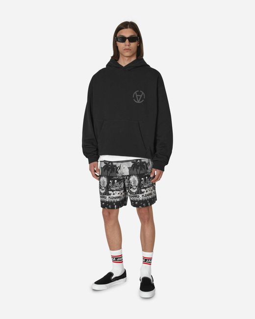 Pleasures Black Beach Shorts for men