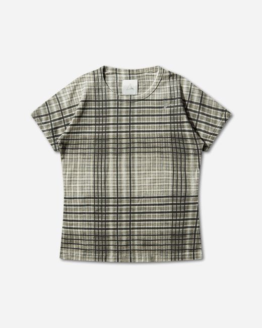 Roa Green Women S Taba Printed Check Baby T-shirt Sage