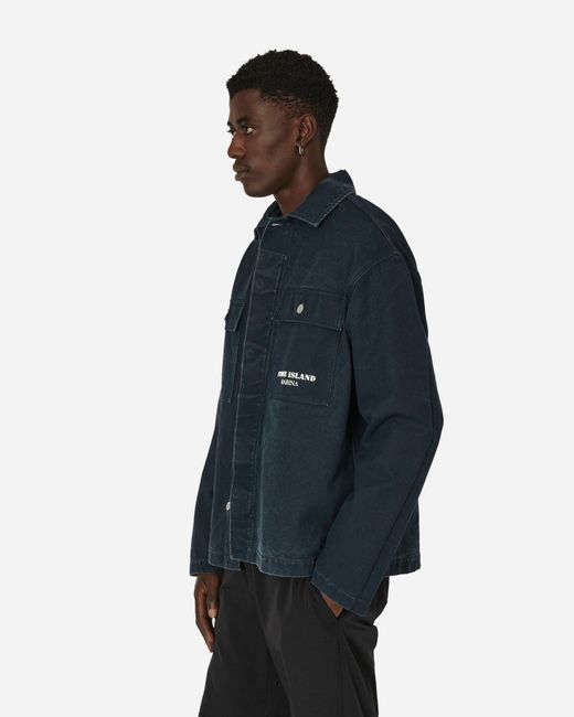 Stone Island Marina Cotton Canvas Overshirt in Blue for Men | Lyst