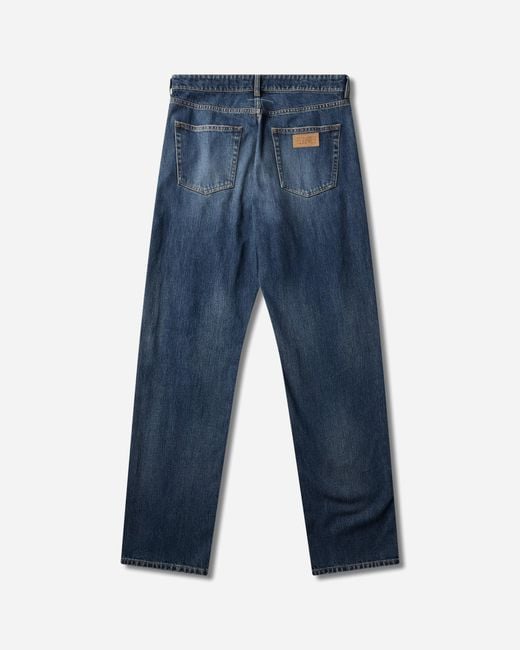 MM6 by Maison Margiela Blue Men S Distressed Straight-leg Jeans Dark for men