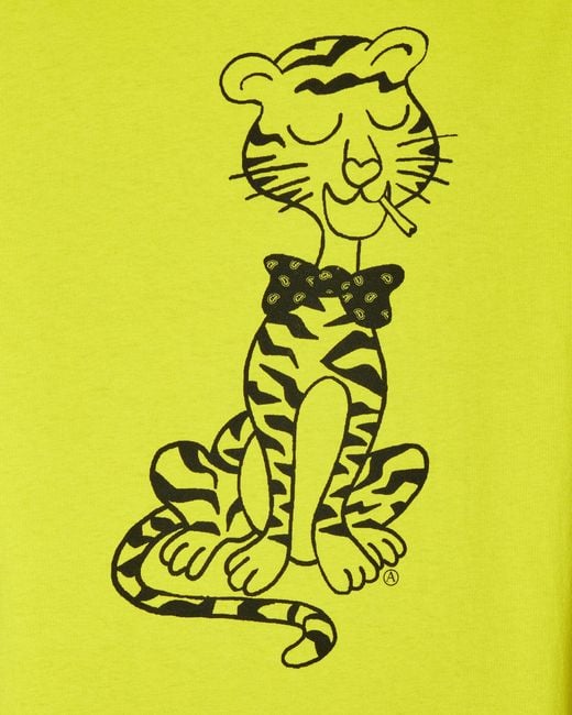 Aries Yellow Smoking Tiger T-shirt for men