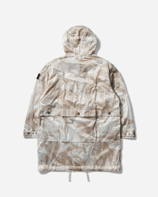 Stone Island White Men S Uv-reactive Scan Camo Nylon Ripstop Parka Desert for men