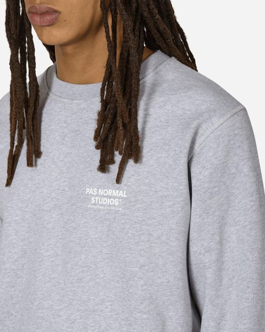 Pas Normal Studios Gray Off-race Logo Crewneck Sweatshirt for men