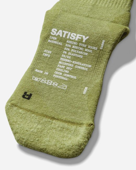 Satisfy Green Merino Nylon Tube Socks Tie Dye Grenoble for men