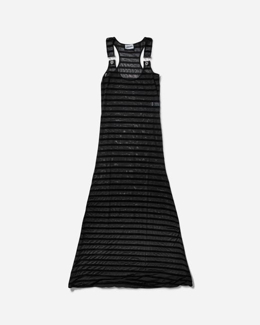 Jean Paul Gaultier Black Flocked Maxi Dress