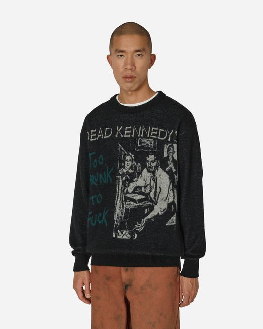 Wacko Maria Dead Kennedys Mohair Knit Jacquard Sweater in Black
