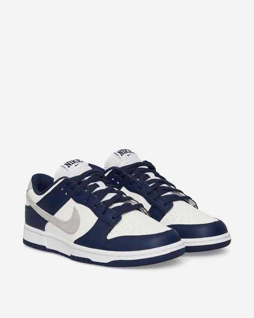 Nike Blue Dunk Low Sneakers Summit White / Midnight Navy for men