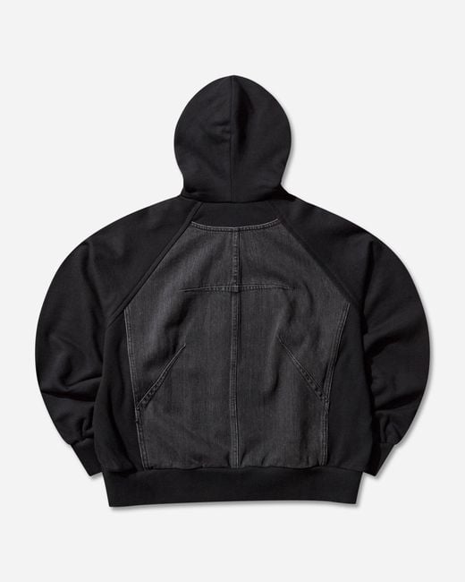 Undercover Black Women S Denim And Cotton Zip Hoodie