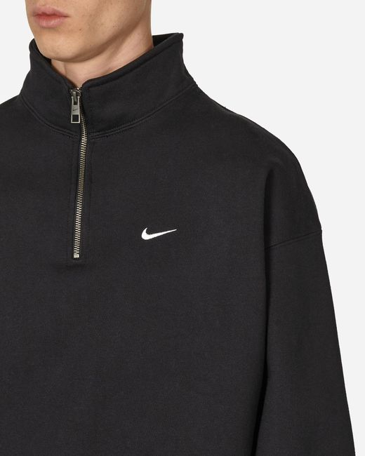 Nike Solo Swoosh 1/4 Zip Sweatshirt Black for men