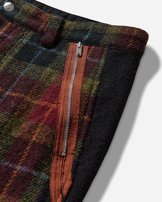 Undercover Multicolor Men S Harris Tweed Wool Zip Pants Bordaux for men