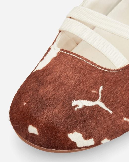 PUMA Brown Women S Speedcat Ballet Cow Print Shoes Chocolate / Warm White