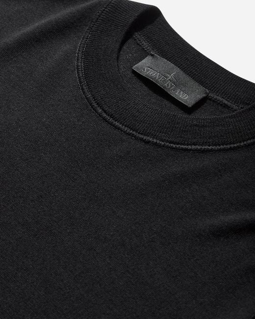 Stone Island Black Men S Ghost Light Pure Rws Wool Crewneck Sweater for men
