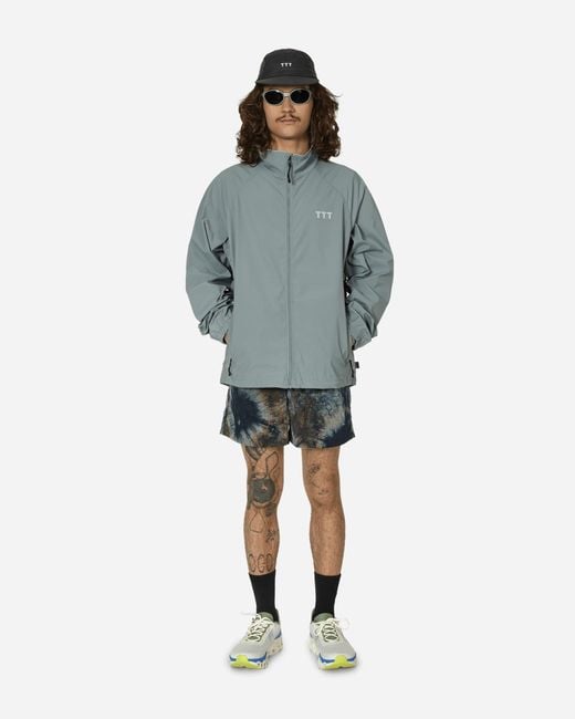 The Trilogy Tapes Blue Ripstop Packable Jacket Sea Smoke for men