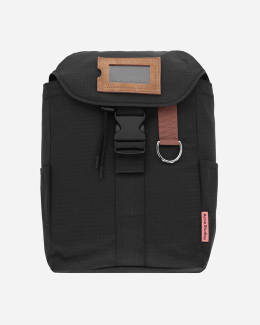 Acne Black Ripstop Nylon Backpack for men
