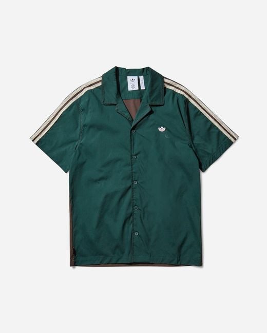 Adidas Brown Clot By Edison Chen Bowling Shirt Night Dark for men
