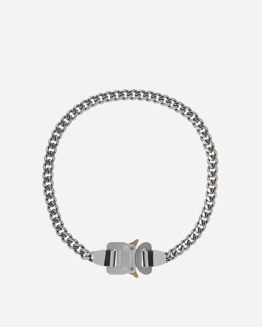 1017 ALYX 9SM Metallic Metal Buckle Necklace Silver for men