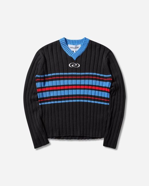 Résumé Blue Collinrs Knit Pullover