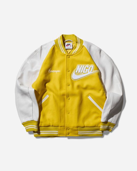 Nike S Nigo Varsity Jacket Speed in Yellow for Men Lyst