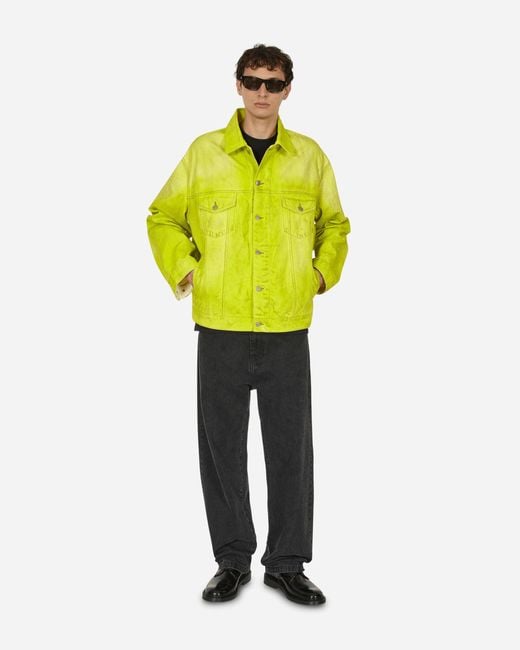 Acne Yellow Oversized Fit Denim Jacket Neon for men
