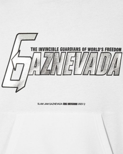 SLAM JAM White Gaznevada Graphic Hooded Sweatshirt for men