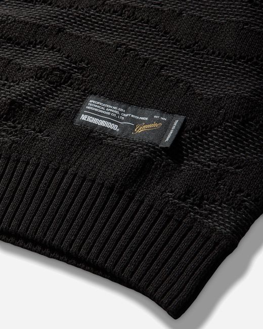 Neighborhood Black S Camo Pattern Crewneck Sweater for men