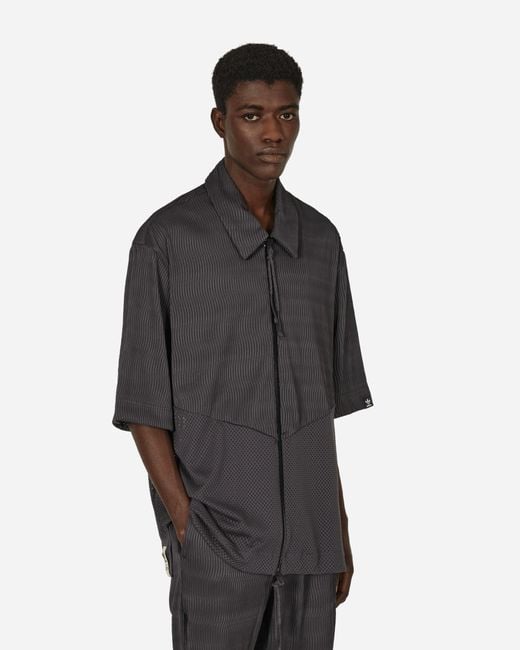 Adidas Black Sftm Zip Up Shirt Utility for men