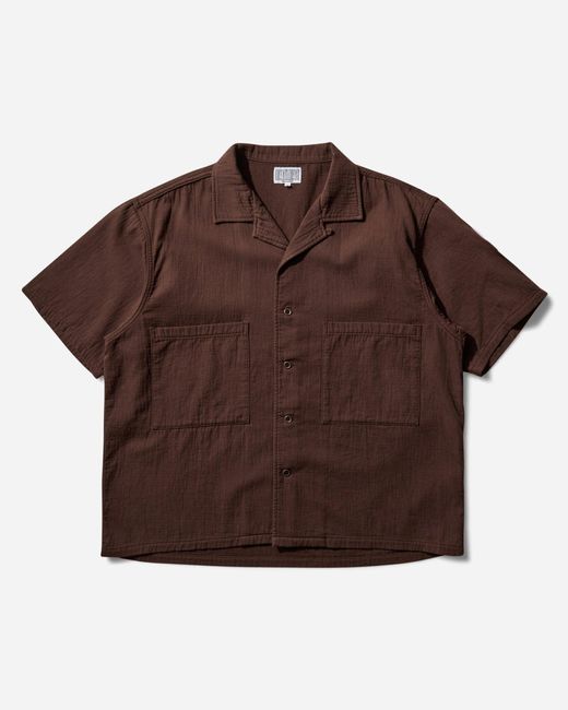 Cav Empt Brown Men S Soft Cw Short Sleeve Open Shirt for men