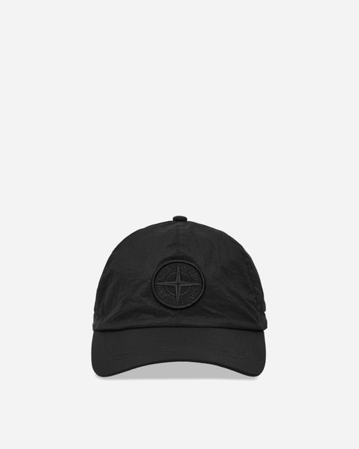 Stone Island Black Nylon Metal Cap for men