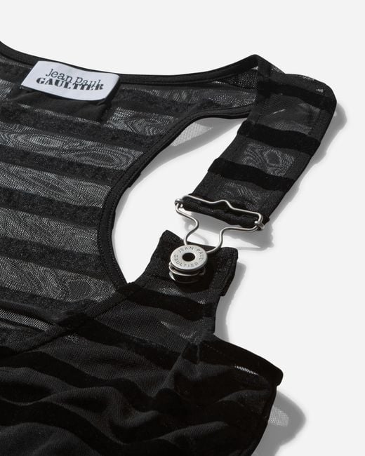 Jean Paul Gaultier Black Flocked Maxi Dress