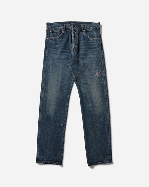 Undercover S Cross Embroidery Distressed Denim Pants Light in Blue