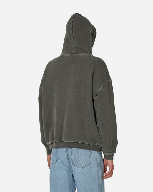 Amomento Green Garment Dyed Hoodie Charcoal for men