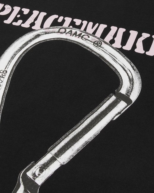 Oamc Peacemaker Black Men S Carabinier Print Loose Fit T-shirt for men