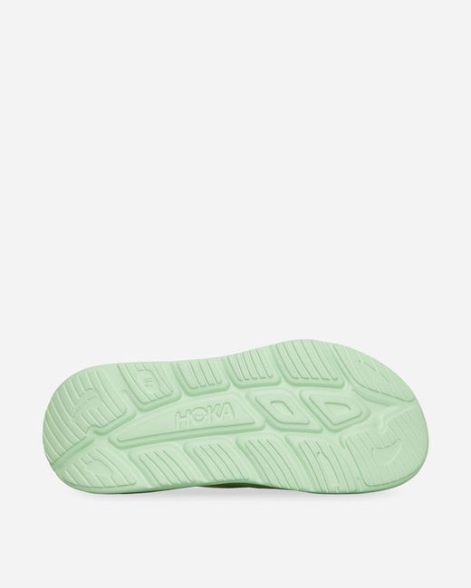 Hoka One One Green Ora Recovery Slides Lime Glow for men